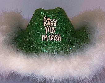 St. Patrick's Day Glitter Cowboy Hat | Fully customizable | Irish Party Hat | St,  Paddy's Cowgirl hat|