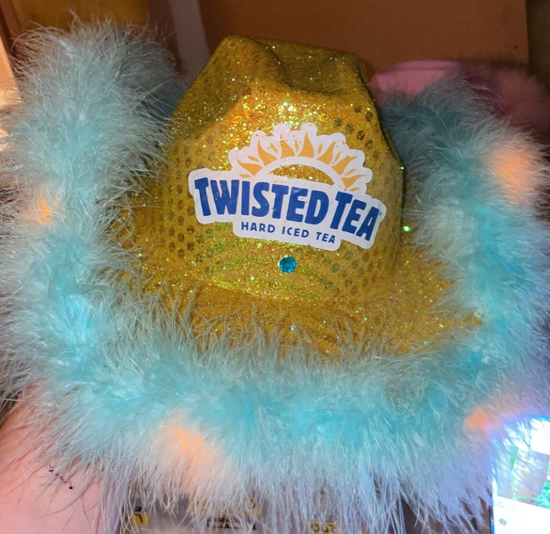 Buy Alcoholic Tea Inspired Glitter Cowboy Hat Customizable Cowgirl Hat  Made to Order With Your Favorite Alcohol Decorated Drinking Hat Online  in
