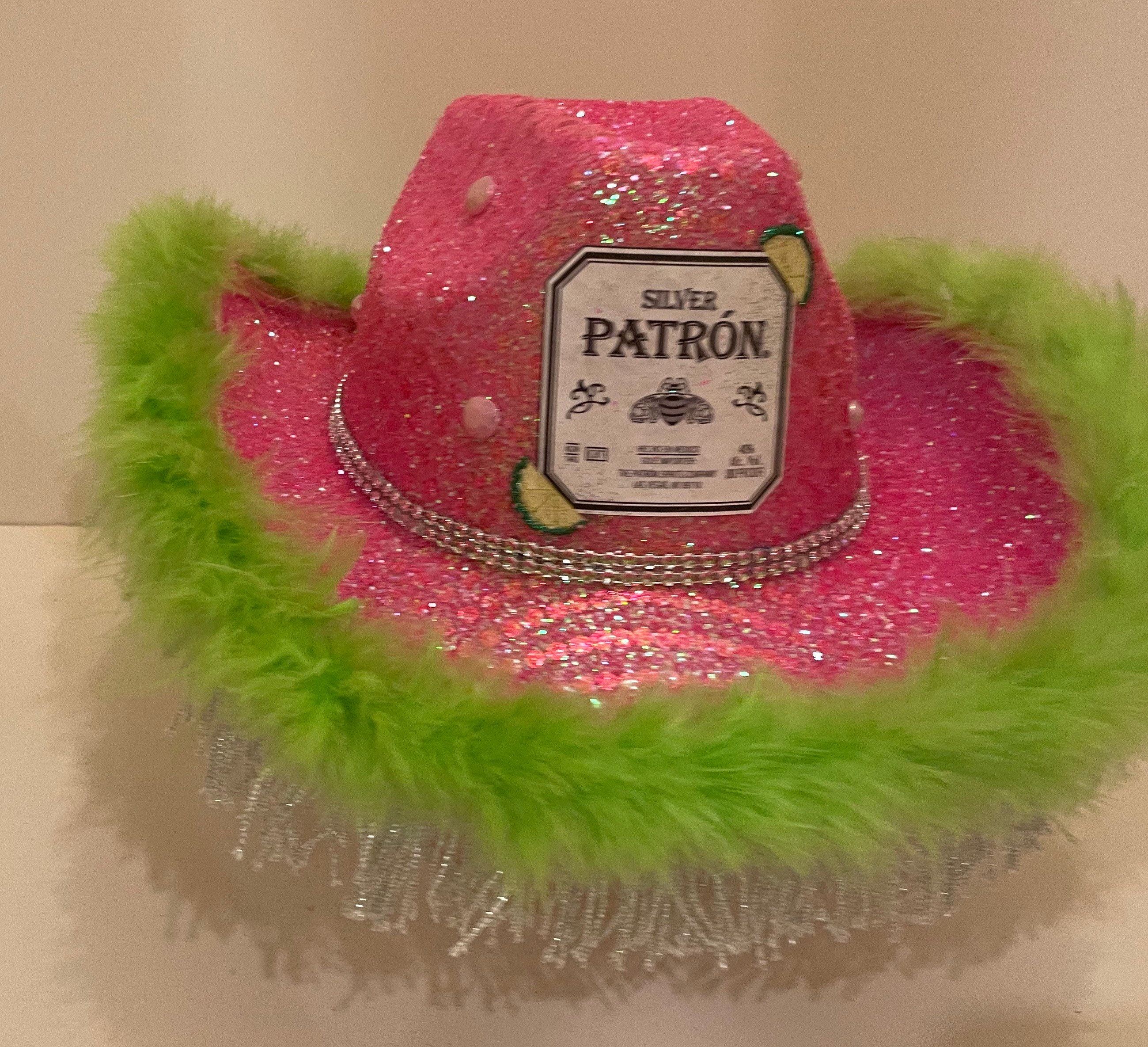 Barbie Tequila Inspired Hot Pink Glitter Cowboy Hat Fully custom