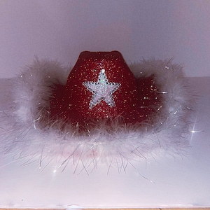 Patriotic Glitter Cowboy Hat! Fully customizable cowgirl hat | 4th of July Cowboy hat | American Flag Hat | Stars and Stripes Cowboy Hat |