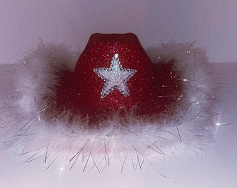 Patriotic Glitter Cowboy Hat! Fully customizable cowgirl hat | 4th of July Cowboy hat | American Flag Hat | Stars and Stripes Cowboy Hat |