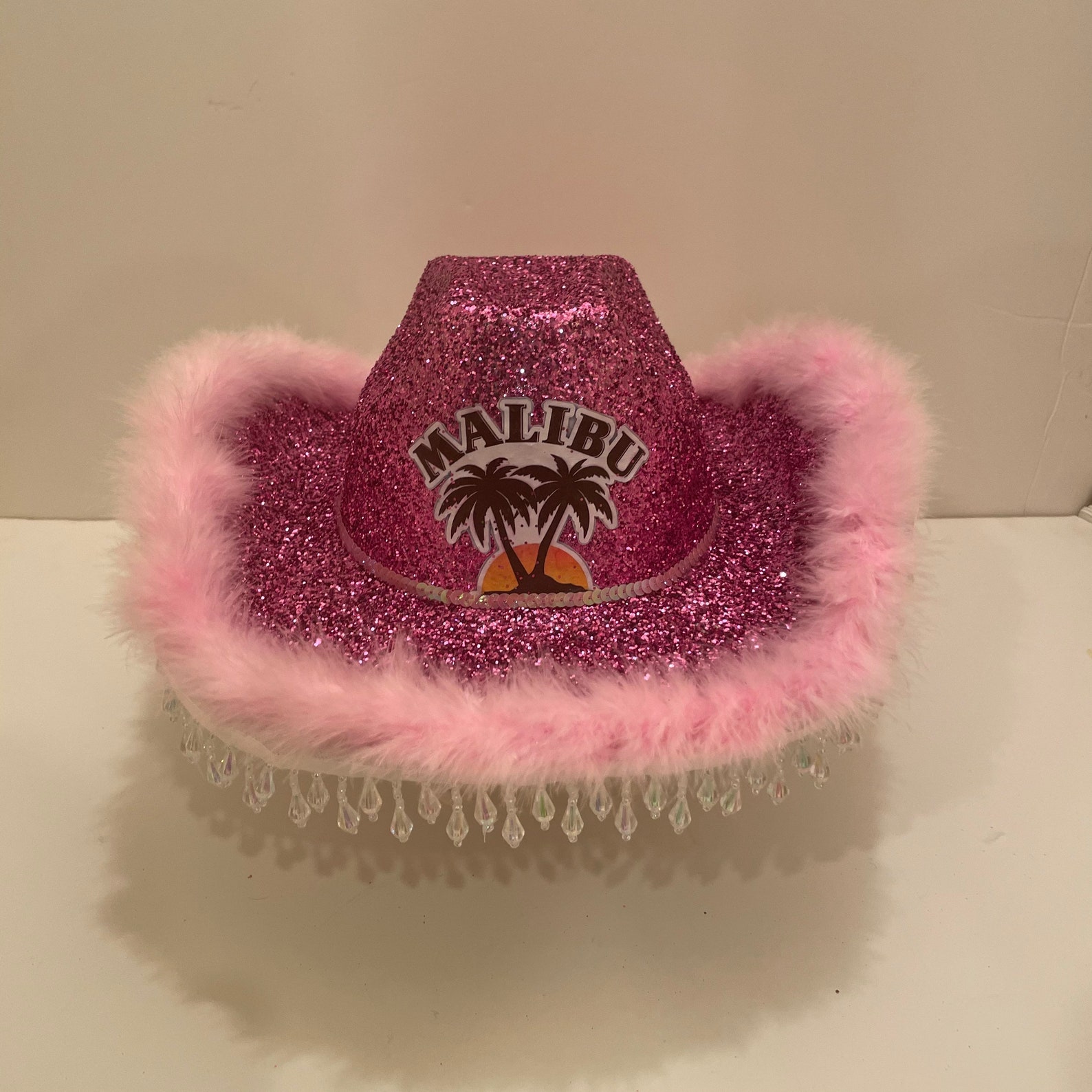 Pink Malibu Glitter Cowboy Hat Fully custom light up cowboy Etsy