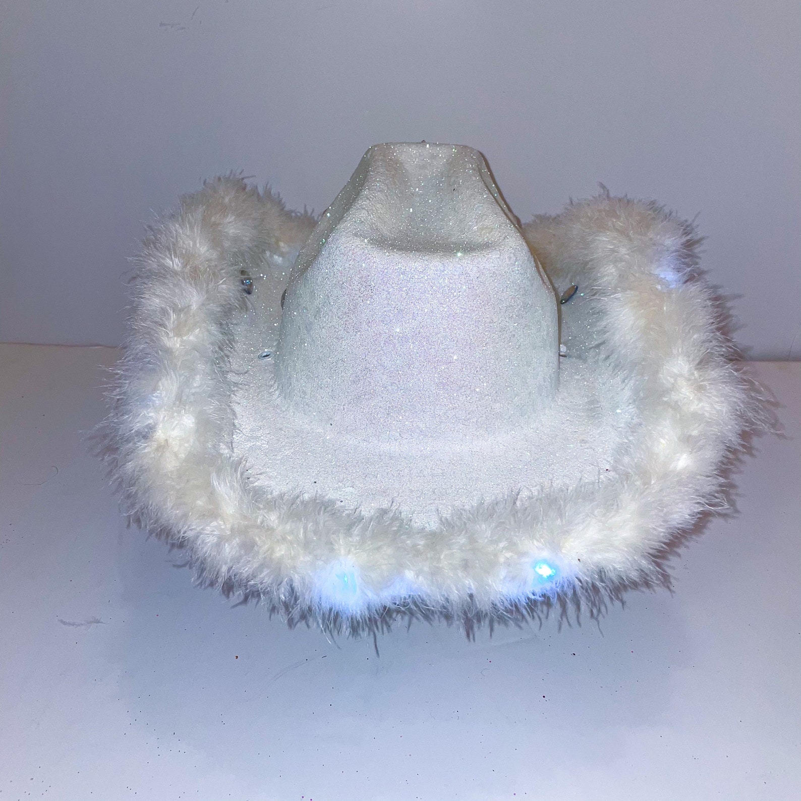 Bridal Cowboy Hat White Glitter Cowboy Hat Perfect for Etsy
