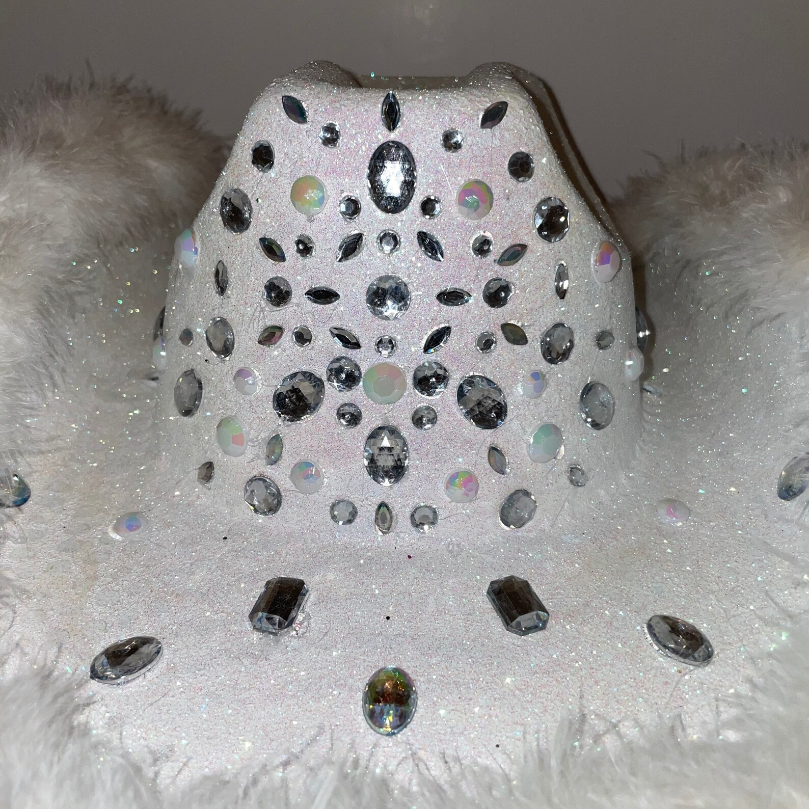 Bridal Cowboy Hat White Glitter Cowboy Hat Perfect for Etsy