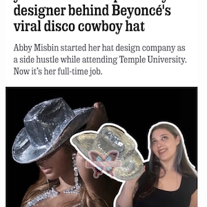 ORIGINAL Disco Ball Cowboy Hat Renaissance disco hat Beyoncé cowboy hat Trending by Abby Disco Cowgirl Hat image 2