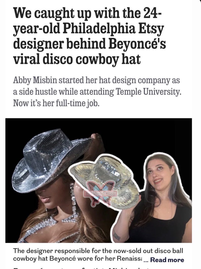 ORIGINAL Disco Ball Cowboy Hat Renaissance disco hat Beyoncé cowboy hat Trending by Abby Disco Cowgirl Hat image 2