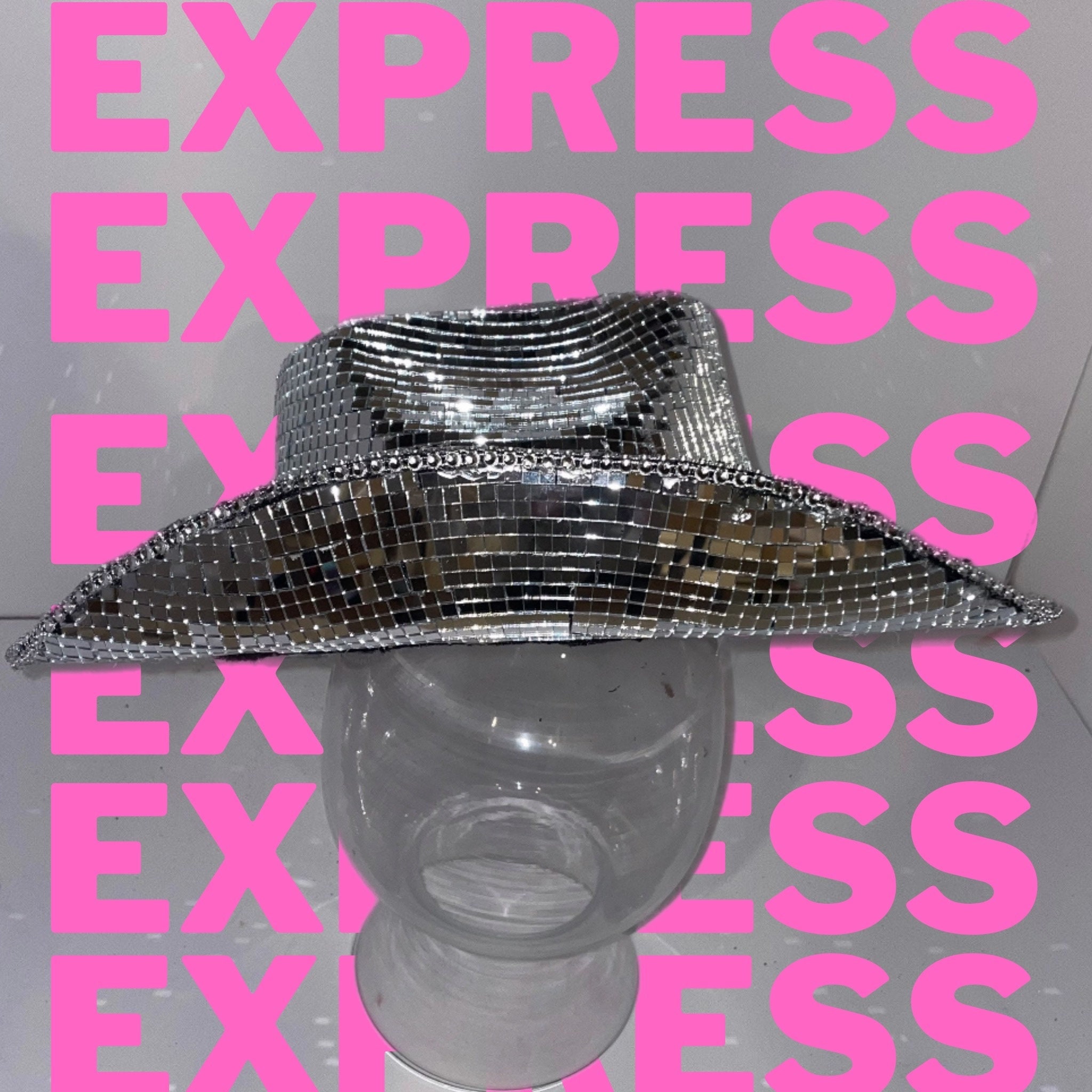 COPY - Disco Cowboy Hat | Disco Ball Hat | Mirror Disco Hat | Beyonce Di… Beyoncé Disco Ball Cowboy Hat Sells Out, Etsy Shop Bombarded  main image 2