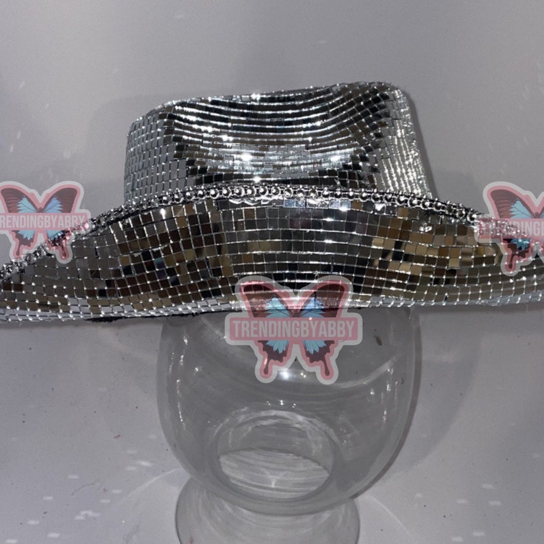 ORIGINAL Disco Ball Cowboy Hat Renaissance disco hat Beyoncé cowboy hat Trending by Abby Disco Cowgirl Hat image 5
