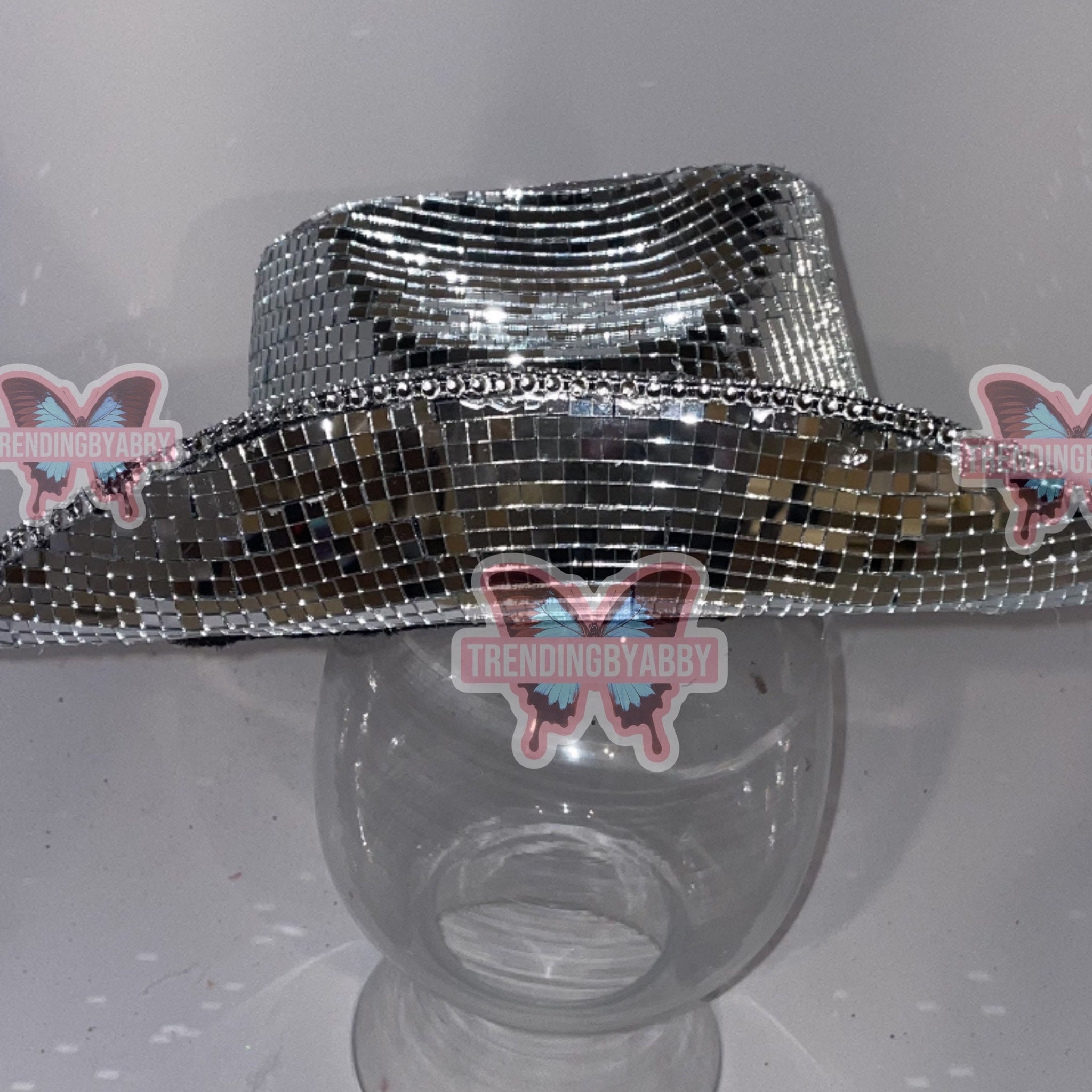 Partial Disco Ball Cowboy Hat Mirrorball Hat Party cowgirl hat Birthday  Bach Disco Cowgirl Hat -  France