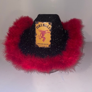 Jack Daniels Black Felt Cowboy hat with Red Feather and Band Red Feathered Studded Band Cowboy Hat – Animo Hat & Apparel main image 4