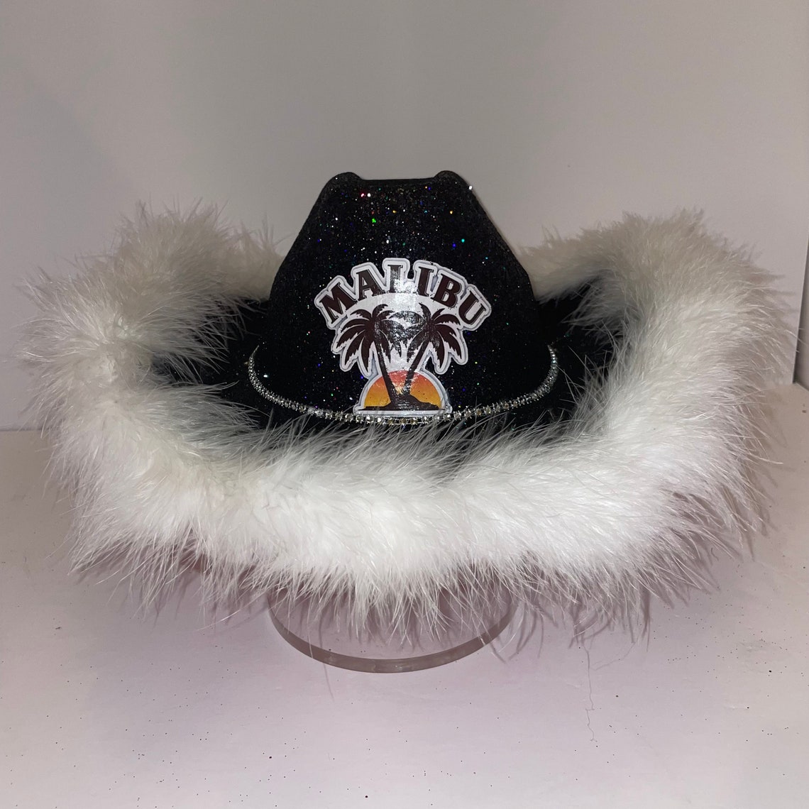 Malibu Glitter Cowboy Hat Fully Custom Tiktok Cowboy Hat Made - Etsy