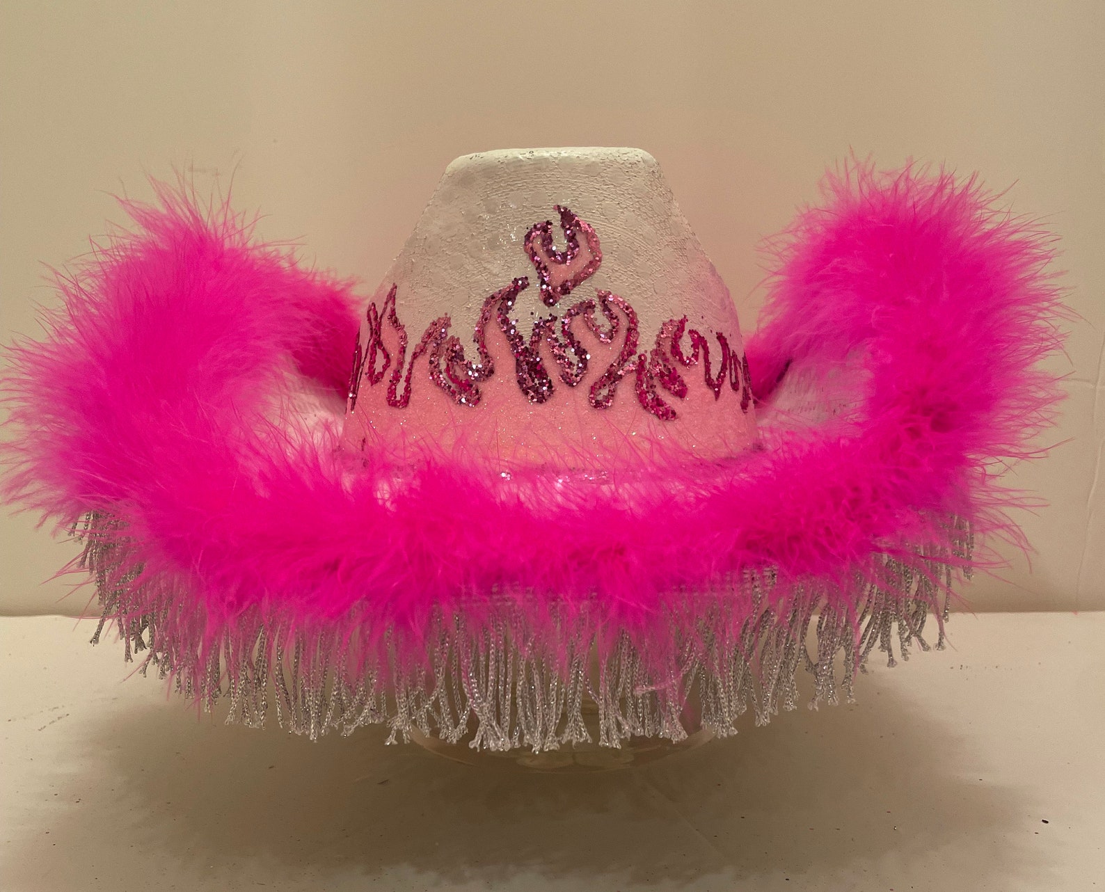 Pink Glitter Flame Cowboy Hat Fully custom cowgirl hat Etsy