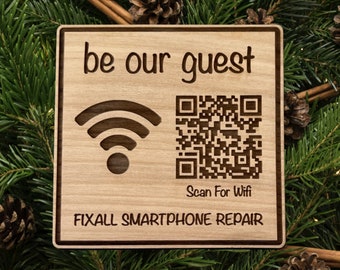 Wi-Fi QR Code Sign, Airbnb, Hotel, Vrbo, personalisiert, Familie, Restaurant, Shop, QR Code, Bed & Breakfast Wireless, Sign , Q