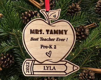 Leraar Kerst Ornament, Gepersonaliseerde leraar Ornament, Leraar Gift, School Directeur, School Ornament, Beste Leraar Gift, Beste Leraar