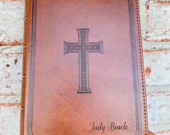 Personalized Engraved Faux Leather Bible Spiritual Gift