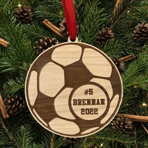 Personalized Soccer Ball Christmas Ornament, Custom Soccer Player Gift , Personalized Soccer Team Gifts, Soccer Player Name and Number, Year