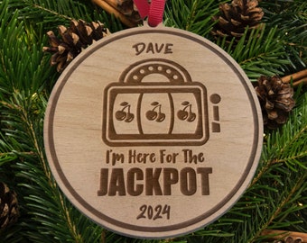 Personalized Jackpot Casino Ornament: Las Vegas Travel Gift