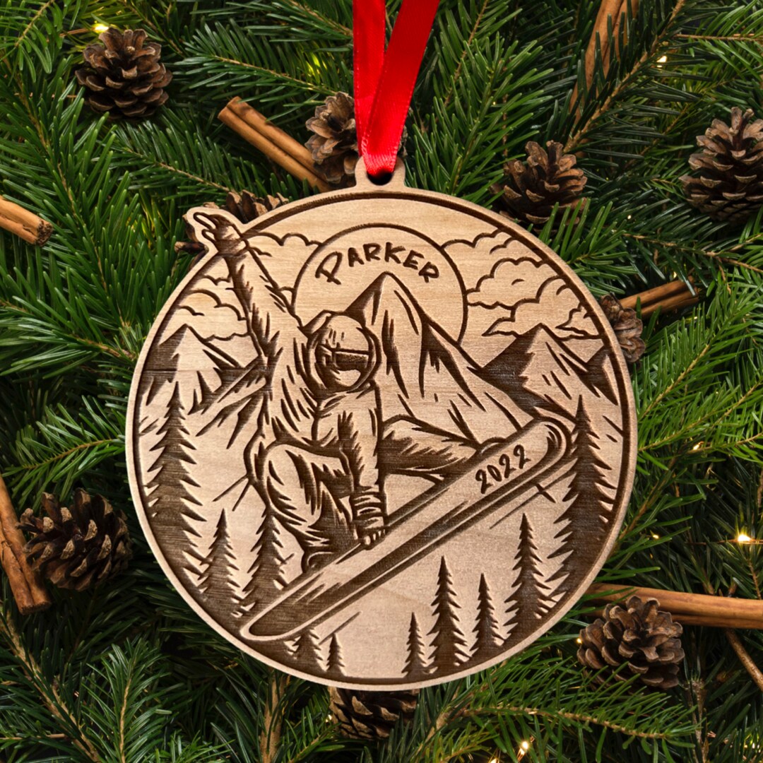 Snowboard Ornament, Christmas Ornaments, Personalized Winter Ornaments