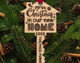 New Home Ornament, First Christmas In Our New Home Ornament, Personalized Christmas First Home Ornament, Home Key, New Home Gift For Couple