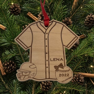 Personalized Softball Player Ornament, Custom Softball Player Gift, Personalized Softball Team, Softball Player Name and Number image 1