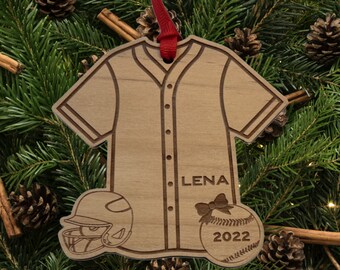 Personalized Softball Player Ornament, Custom Softball Player Gift, Personalized Softball Team, Softball Player Name and Number