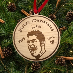 Personalized Ronaldo Ornament: Laser Engraved Soccer Fan Gift