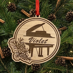 Personalized Piano Ornament, Custom Piano Player Gift, Personalized Pianist, Treble Clef , Musical Ornament , Piano Teacher Gift,Music Lover
