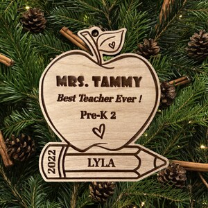 Teacher Christmas Ornament , Personalized Teacher Ornament, Teacher Gift, School Principal, School Ornament, Best Teacher Gift, Best Teacher image 2