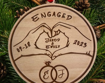 Engaged Christmas Ornament, Personalized Engagement Keepsake, Engagement Gift, Personalized First Christmas Engaged, Engagement Announcement