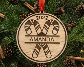 Personalized Candy Cane Christmas Tree Ornaments, Candy Cane Ornament, Custom Candy Cane Ornament, Christmas Gift , Candy Cane, Christmas