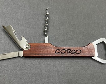Personalized Corkscrew Opener, Engraved Wood Bottle Opener, Wine corkscrew, Beer Bottle Opener, Laser Engraved, Wedding Gifts, Personalized