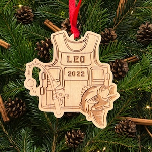 Personalized Fishing Ornament, Christmas Ornaments, Personalized Fishing Ornaments, Fishing Trip Vacation, Fisherman Ornament , Gone Fishing