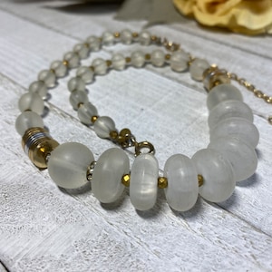 Cadoro Necklace Frosted Resin Bead Bold Statement 1970s