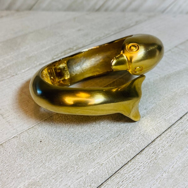 RARE! Vintage Ugo Correani Dolphin Hinged Bracelet