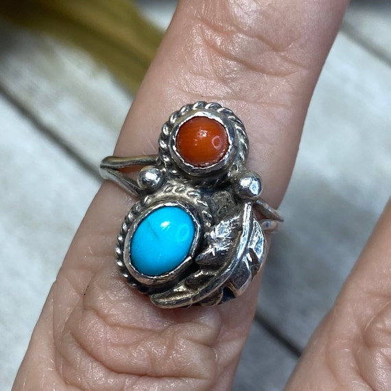 Vintage Southwest Native American Style Ring Turq… - image 3