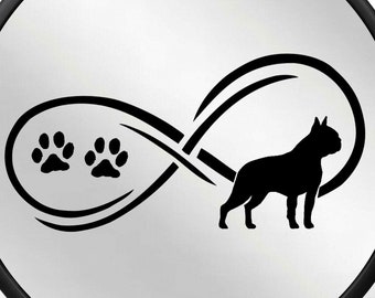 Boston Terrier Infinity Dog Decal Sticker for Car