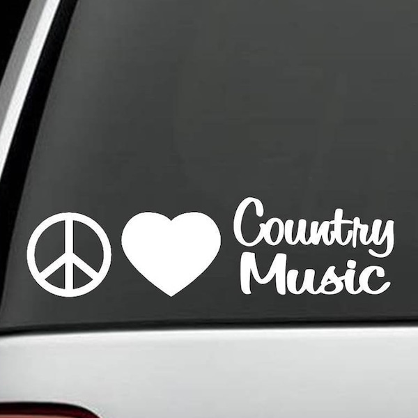 A1139 Peace Love Country Music Decal Sticker