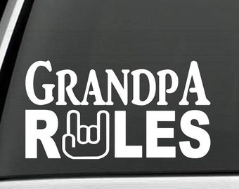 Grand-père Rules Decal Autocollant pour voiture camion SUV Van Window Wall Art | C1027