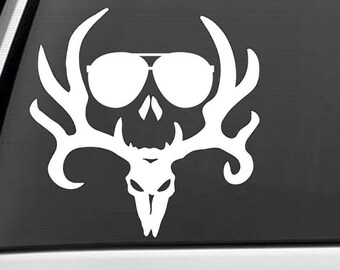 Bone Collector Skull Vinyl Decal – Waterproof Sticker For Car, Truck, Laptop, Or Window
