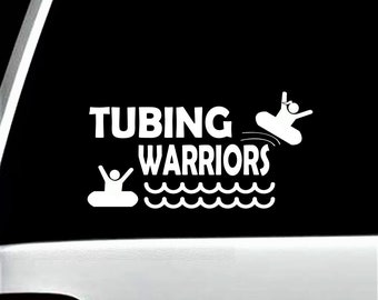 Tubing Inner Tube Guy Girl Decal Sticker for Car Window 8.0 Inch BG 433
