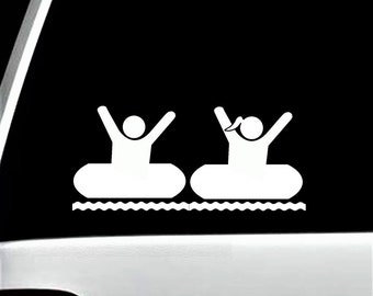 Tubing Inner Tube Girl Pontoon Decal Sticker for Car Window BG 431