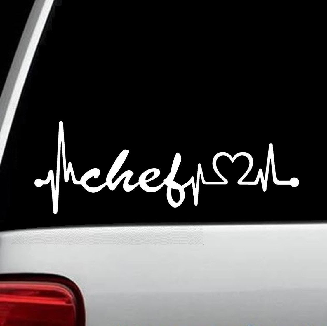 Chef Heartbeat Lifeline Decal Sticker | Gift for Sous Chef | for Car ...