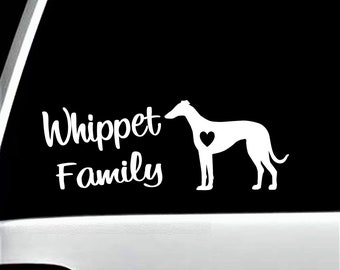 Whippet Family Dog Decal Sticker for Car Window BG 241 Greyhound