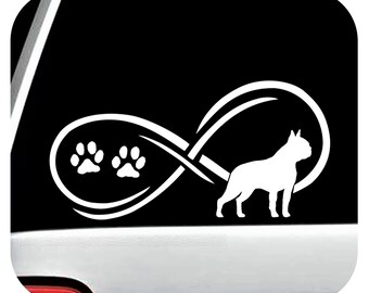 Boston Terrier Infinity Dog Decal Sticker for Car