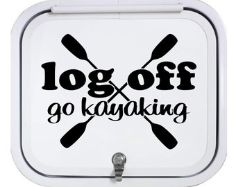 Kayak Decal Sticker | Go Kayaking Sticker for Car Window | Gift for Kayaker | Outdoor Adventure Decals