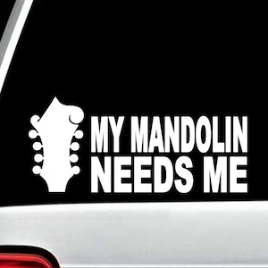 Mandolin Decal Sticker Bluegrass Music Mandolin Decal Gift for Mandolin Player Mandolin Accessories M1060 image 1