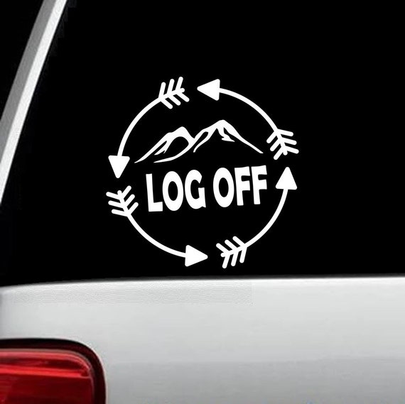 Girl Hiker Camping with Dog Camper Tent Heartbeat Lifeline Decal Sticker BG334