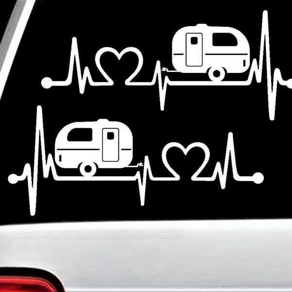 Teardrop Camper Decal | Teardrop Camper Travel Trailer Heartbeat Lifeline Decal Sticker Set | Gift for Camper | Camping accessories | F1026a