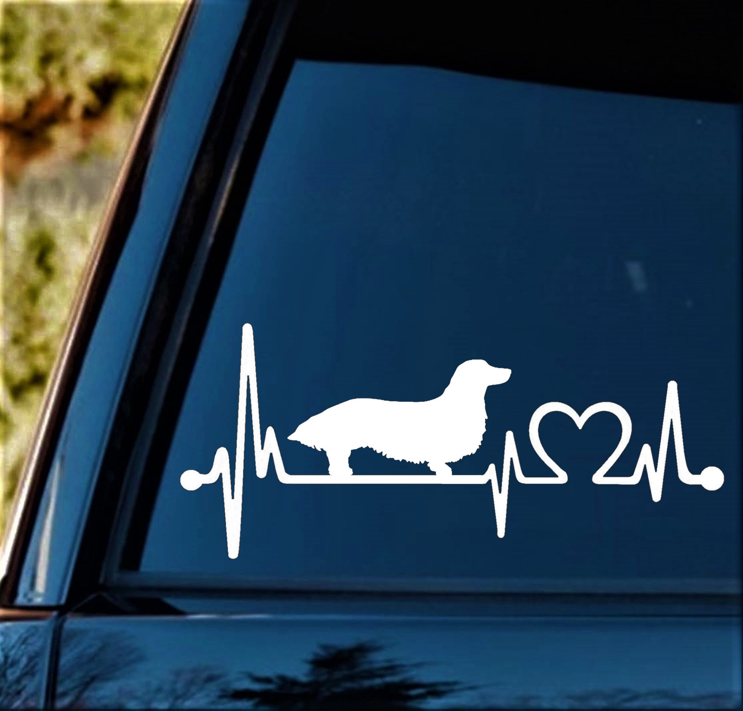 Pegatina De Perro Salchicha Con Latido Del Corazón