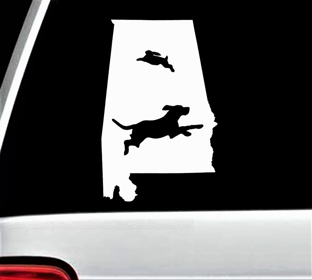 Alabama Beagle Dog Chasing Rabbit Decal Sticker | Alabama Rabbit ...